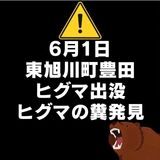 【6月1日】東旭川町豊田でヒグマ出没(糞発見)