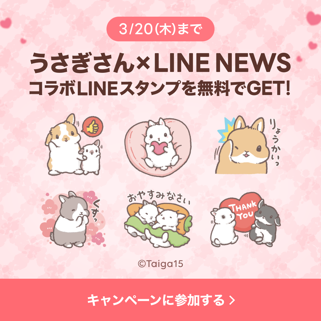 うさぎさん×選べるニュース」LINEスタンププレゼントキャンペーンを